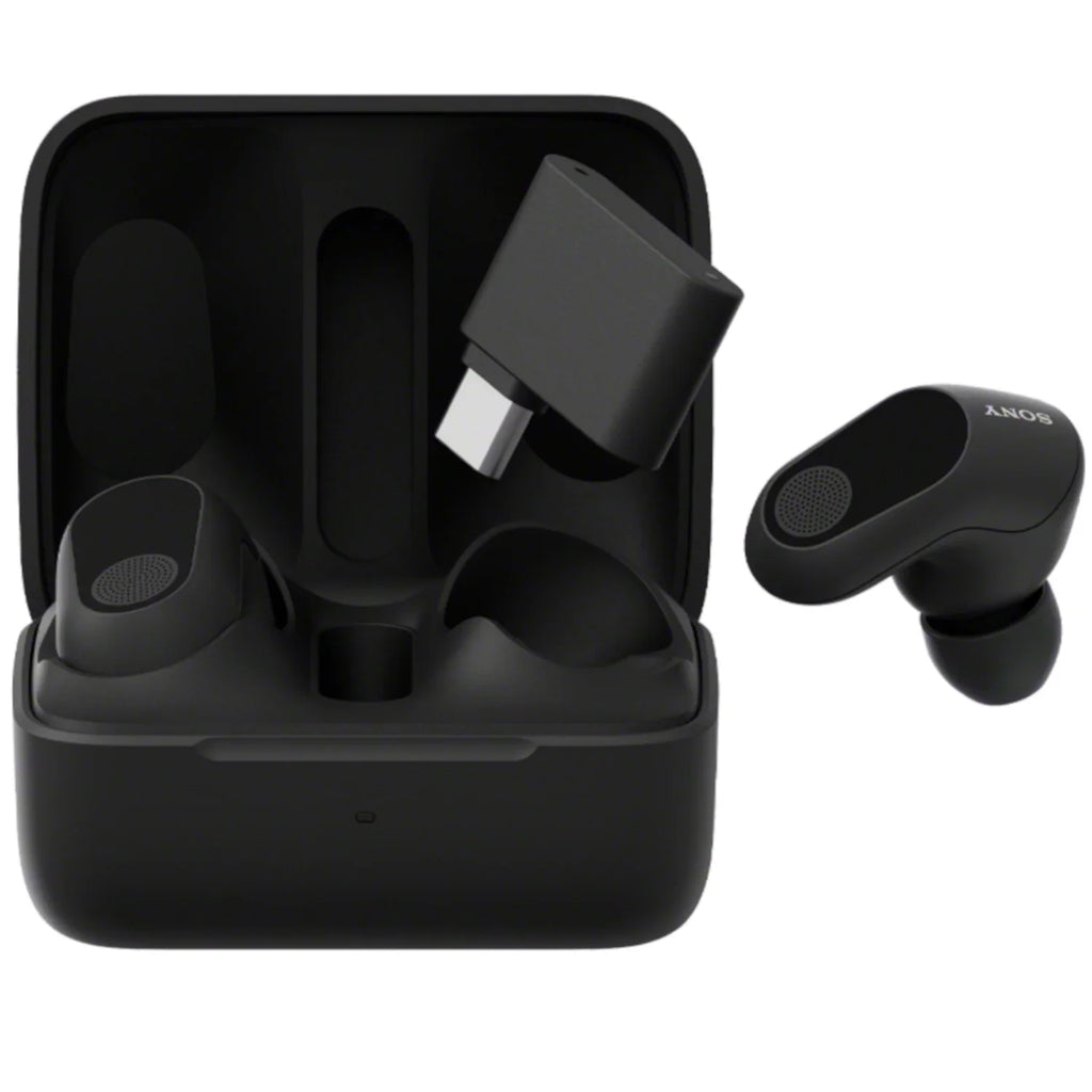 Black Open Battery, and WF-G700N Truly 30ms Buds Noise Audio 12 360 Spatial (LC3), USB-C PS5, Low Earbuds, Hours Wireless Box PC, Sony Latency, Cancelling LE Dongle for Gaming Sound, INZONE