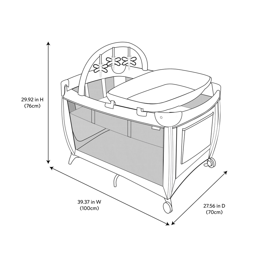 Full with Monbebe Point Rocking Bassinet, Size Castle Yard Play