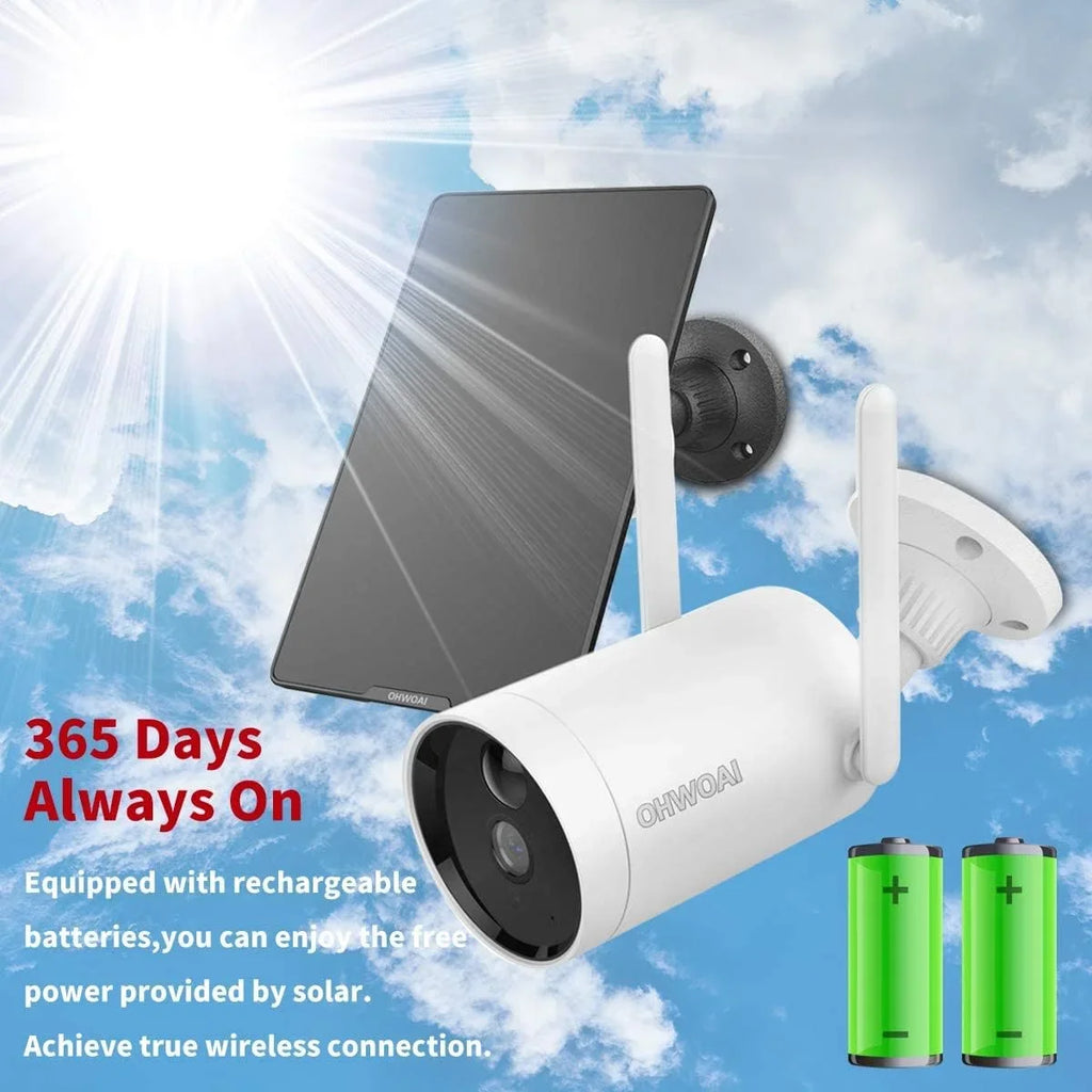 Camera, Two-Way Solar Solar Motion & Camera, Waterproof, Powered WiFi PIR Panel, Home IP with Audio》Outdoor Night Detection, Battery Wireless Security Vision Camera Surveillance Rechargeable 《Truly
