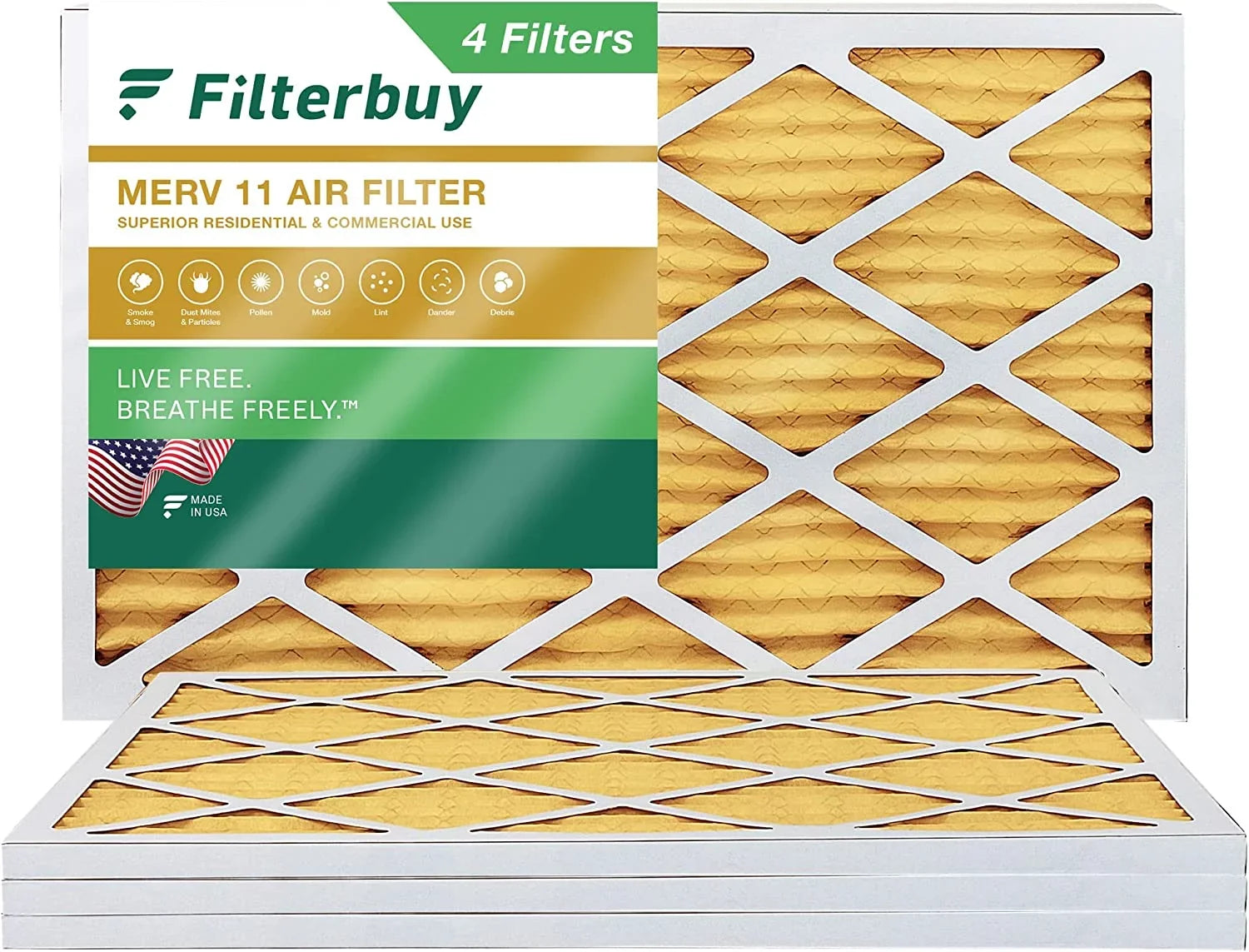 AC HVAC Furnace 14x36x1 Filters Filterbuy Air Pleated MERV (4-Pack) 11