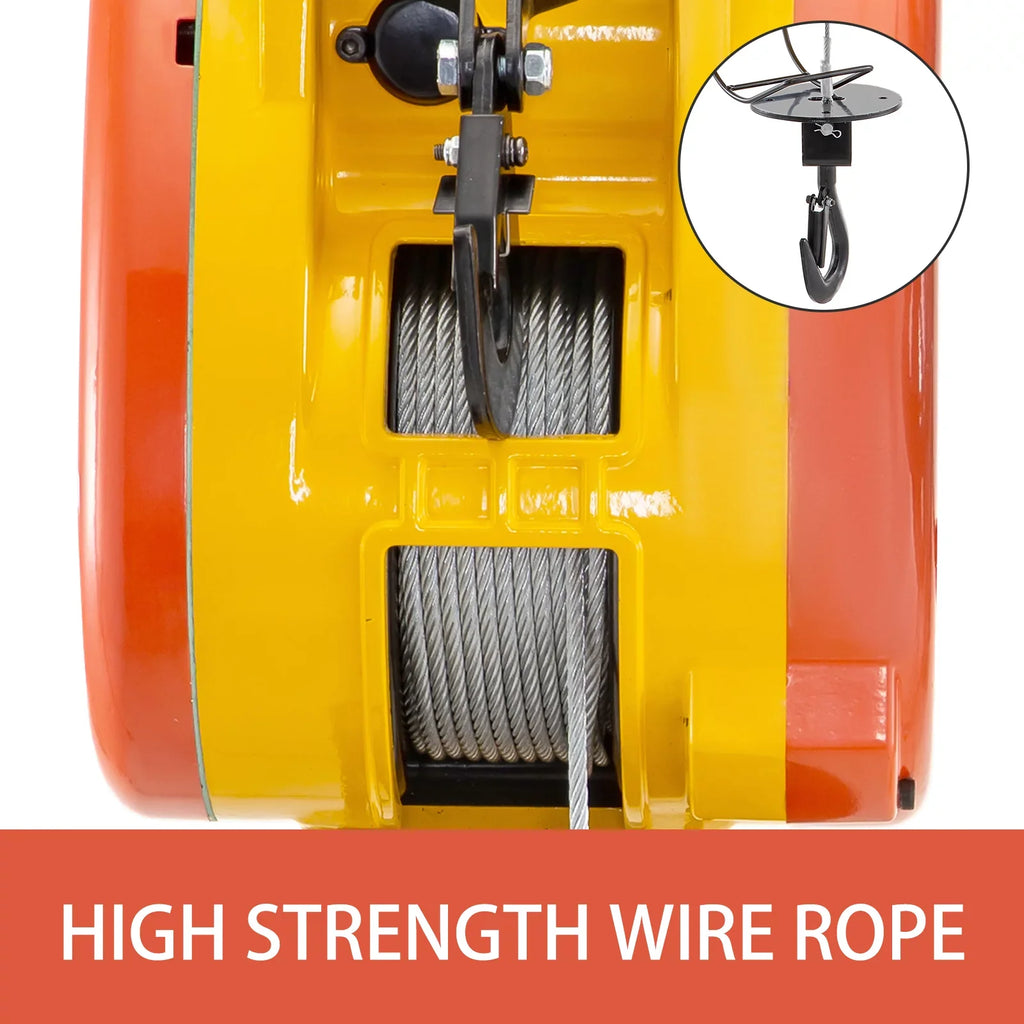 1 Trolley Pulley Control VEVOR with Electric 98ft/30m System 230kg Wire Steel Phase Rope Crane Electric Capacity Lift Length 507lbs Remote 110 Electric Winch Volts Hoist Overhead with