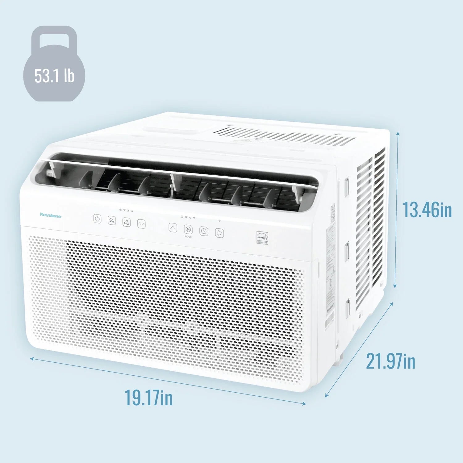 Control 8,000 Air Window BTU with Mounted Inverter Remote Keystone Conditioner