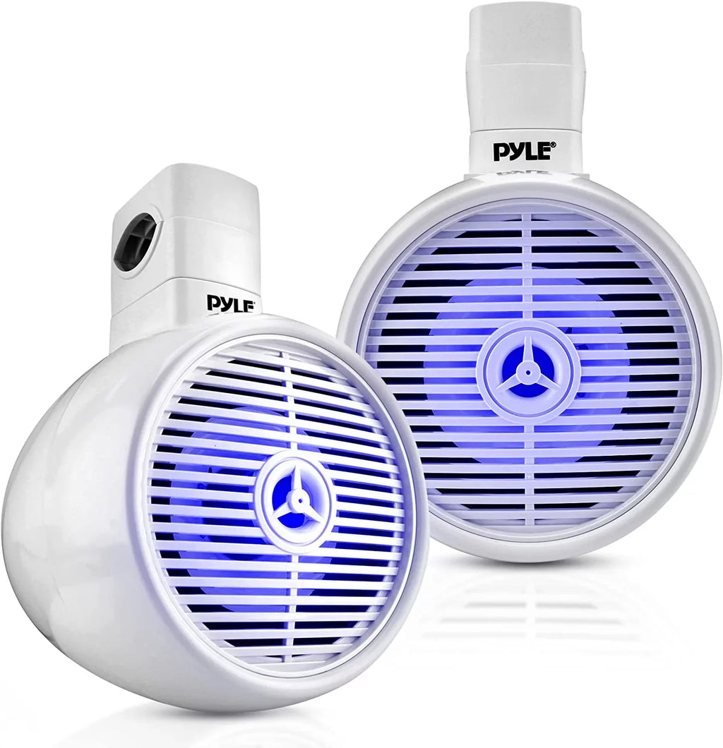 Marine PLMRWKBT65WT Speaker Resistant Speaker Lights, 2-Way - Bluetooth with Wakeboard Box White Mini 6.5" LED System Water Built-in Single