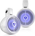 Marine PLMRWKBT65WT Speaker Resistant Speaker Lights, 2-Way - Bluetooth with Wakeboard Box White Mini 6.5" LED System Water Built-in Single