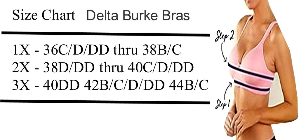 Thru Fits Bra 38D/DD Burke Padded 2X 40C/D Pads-3-Pack Comfort Seamless Delta - w/Removable