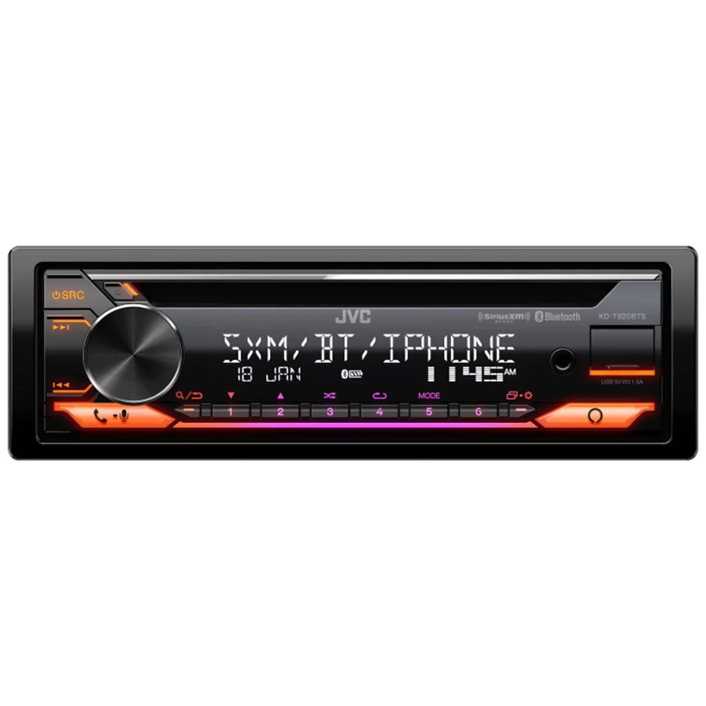 with Audio Radio Car Weathershield Harley Install Receiver Player JVC Stereo AUX Single Radio AM/FM Kit, Built-In Amazon Radio Cover Bundle Alexa KD-T920BTS DIN 98-2013 CD USB Bluetooth with