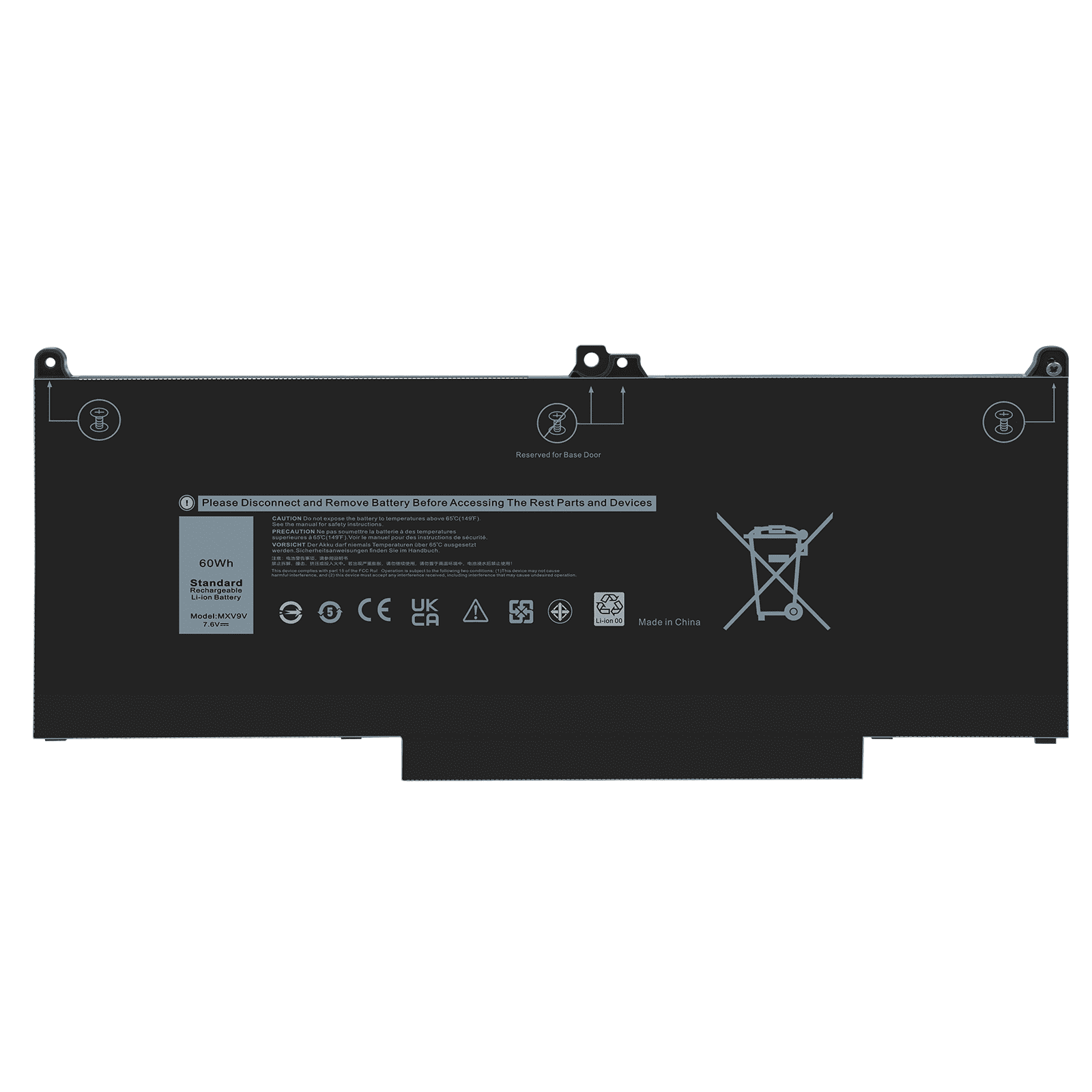 5310 7400 (2-in-1) 7300 MXV9V Battery Latitude For 5300 60Wh Laptop Dell