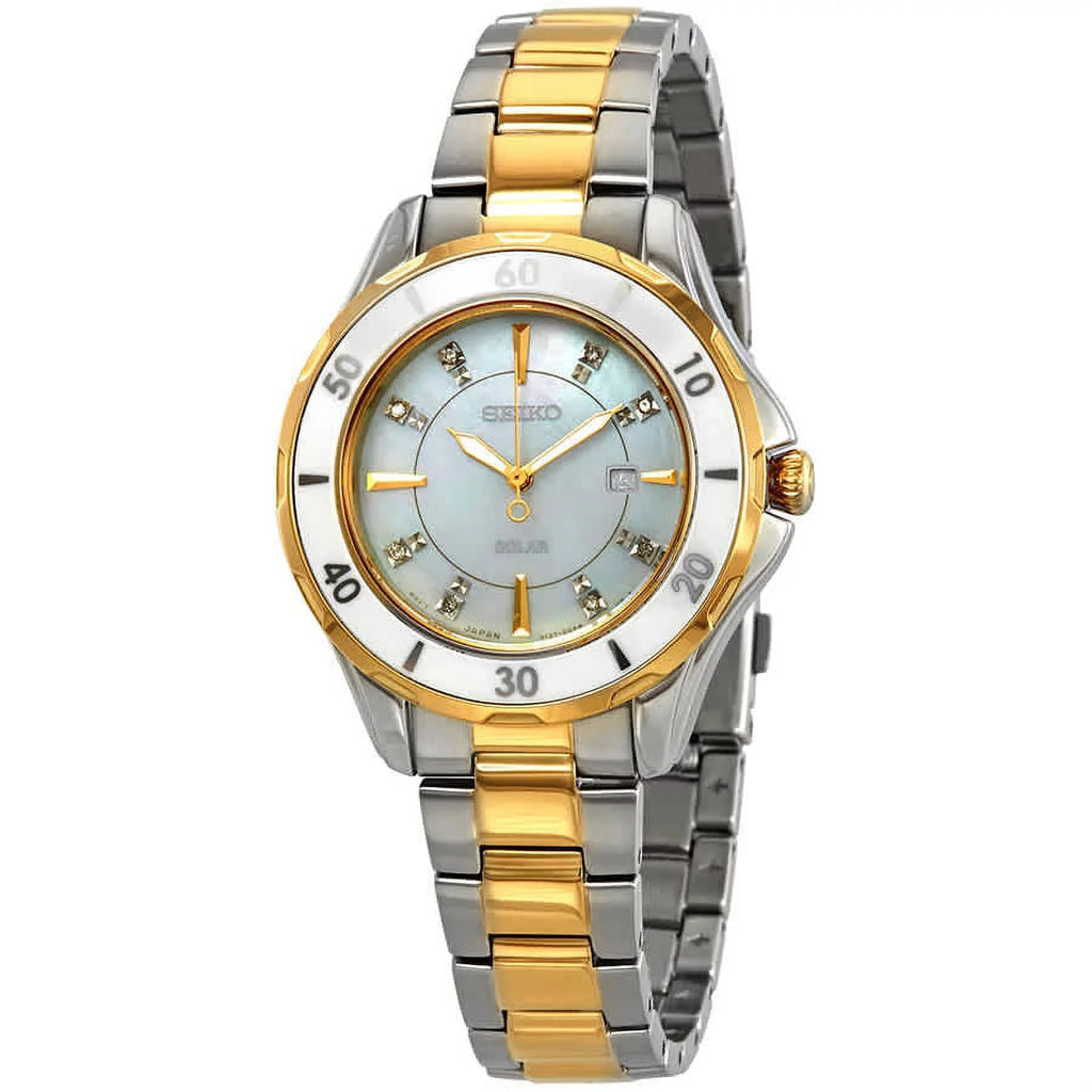 Pearl Seiko of Watch Dial Tone Accent Diamond Solar Two Mother SUT338 Women's