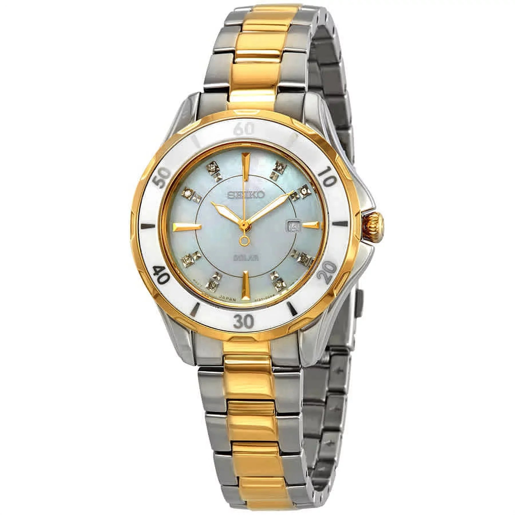 Pearl Seiko of Watch Dial Tone Accent Diamond Solar Two Mother SUT338 Women's