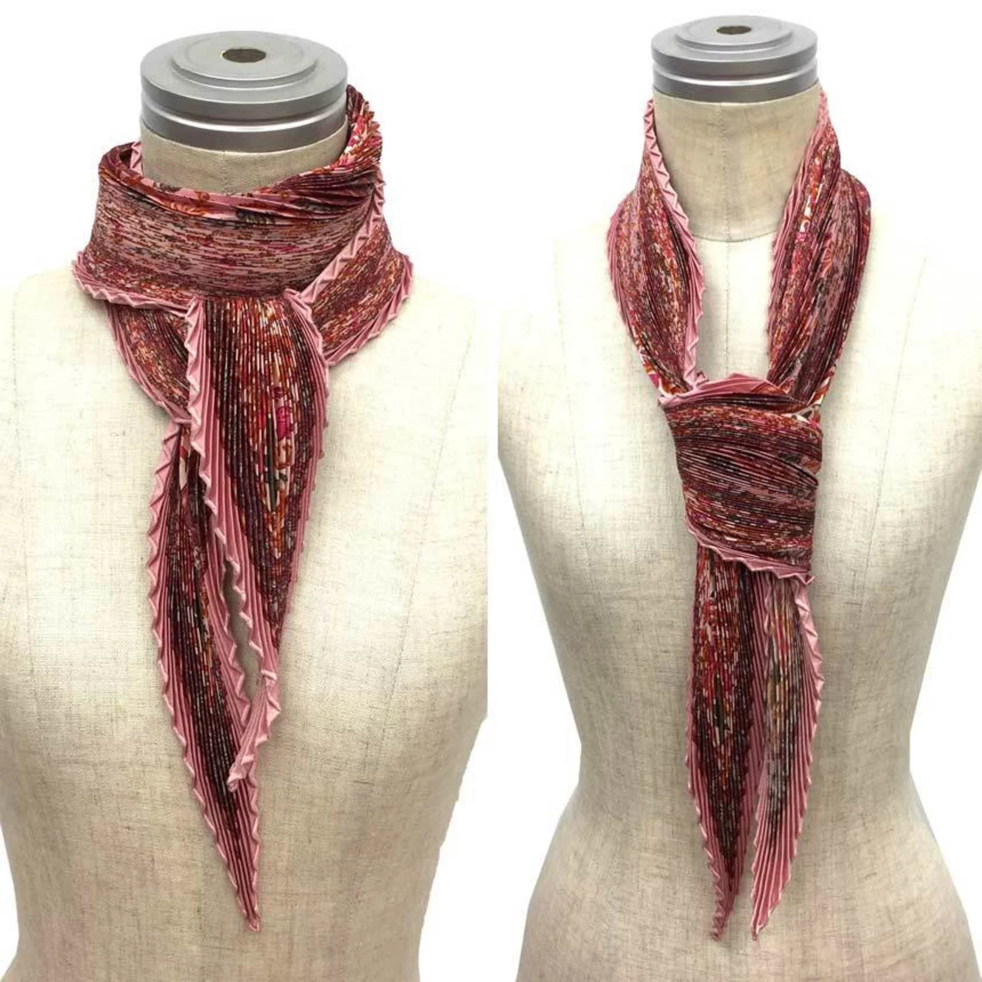 Silk EN Scarf INDE CHASSE Women's (Like Pink New) HERMES Hunting Pleated Carre Indian Hermes 100% aq5273 90 Pre-Owned