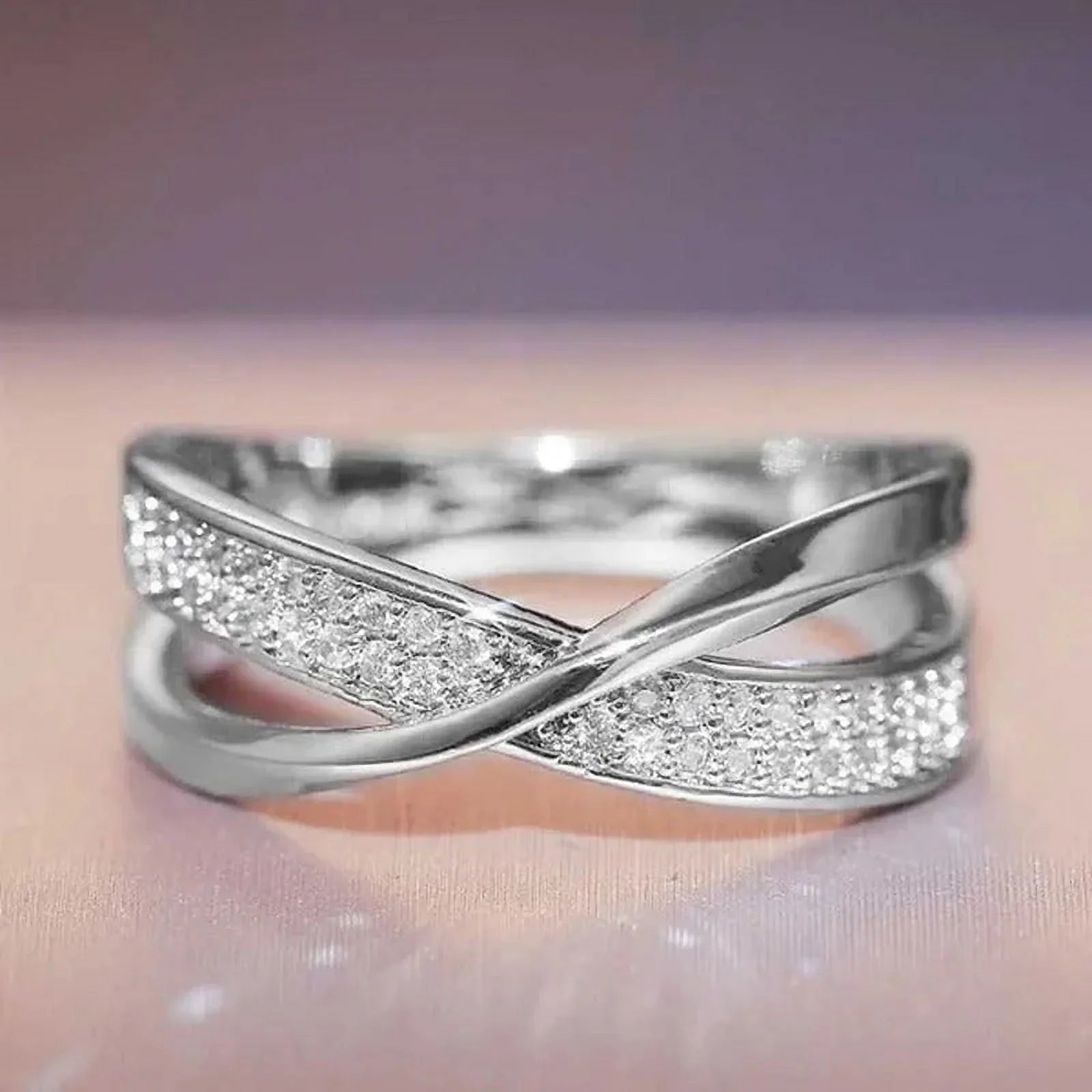 Rose Kingladies Fashion Sapphire White Cross Ring Ladies Gold Valen Delysia Ring