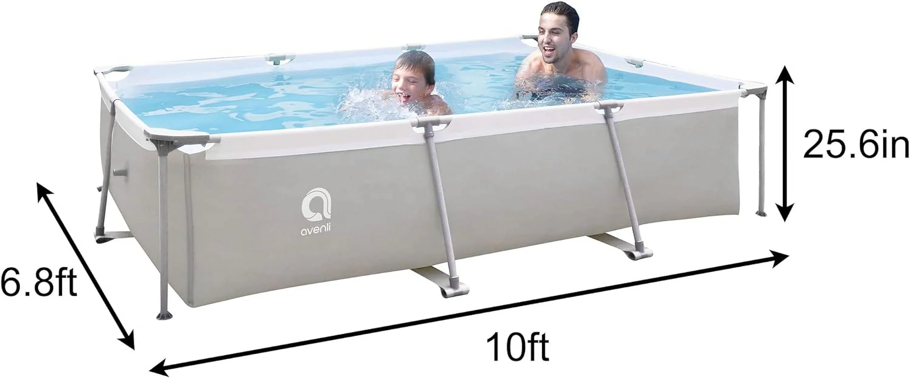 10FT for 6.8FT Frame Outraveler Swimming Above Rectangular Swimming Outdoor Family, Steel X Pool Ground Pool
