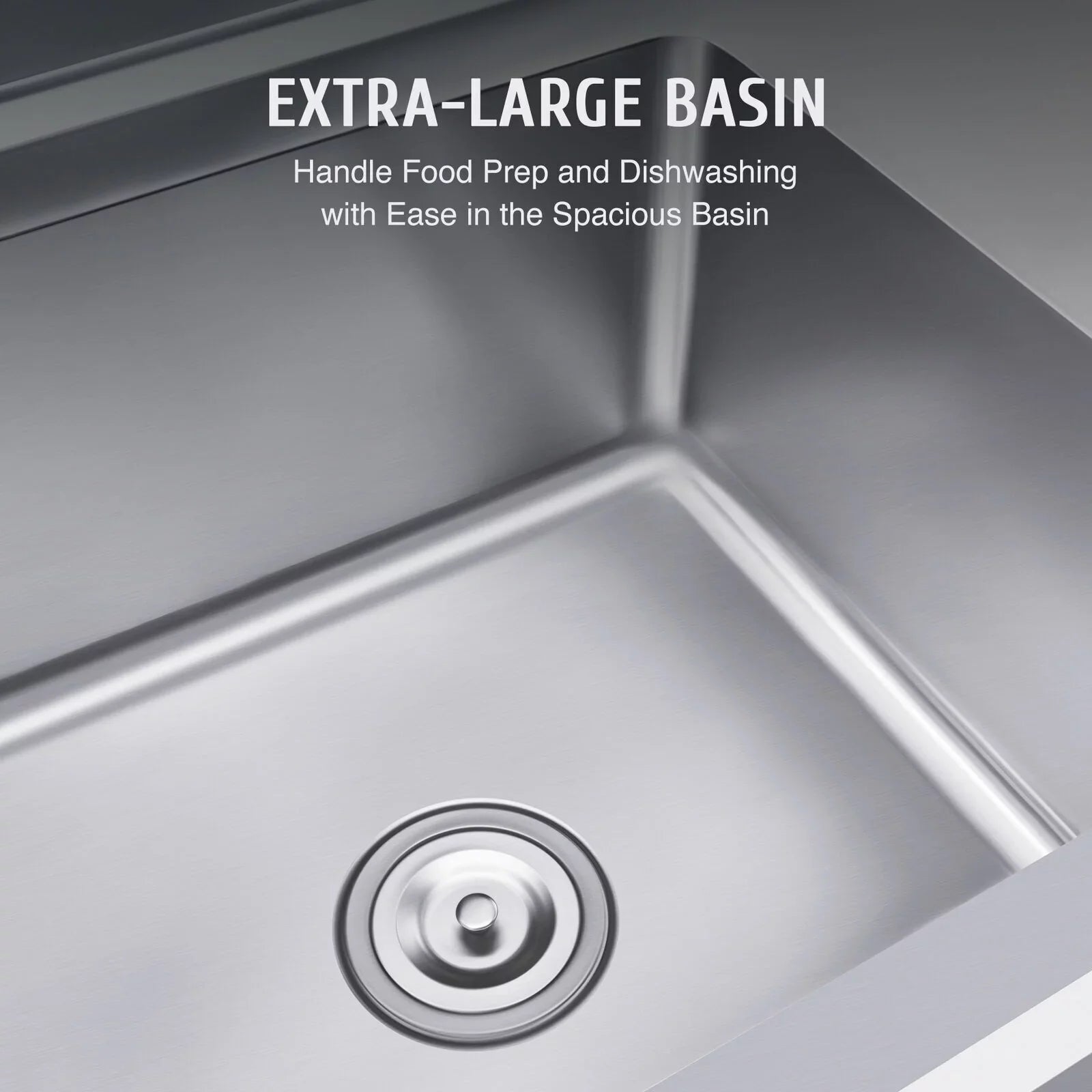 Sink 23.6* Kitchen Stainless Home and Commercial Utility Use Sink Steel 39.3* Drainboard 36.7in for
