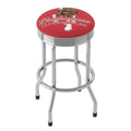 Ribbed Budweiser Clydesdale Chrome Gameroom Red Trademark Barstool