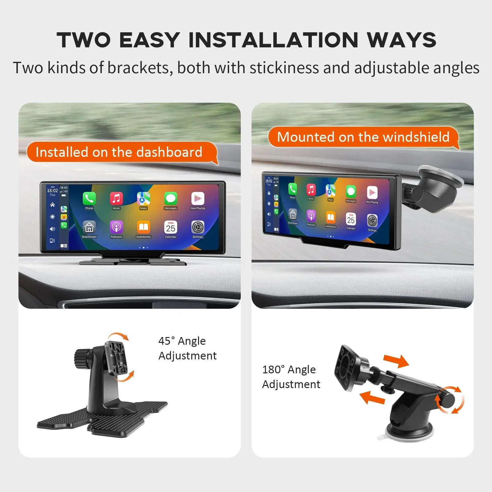 Play Touch Carplay Wireless Apple Screen Adapter Herilary Cam, Car Screen 2.5K with 10.26" Car Carplay Wireless Auto Android Mirror Dash Link/Siri/Wifi/Bluetooth/Double Din Stereo