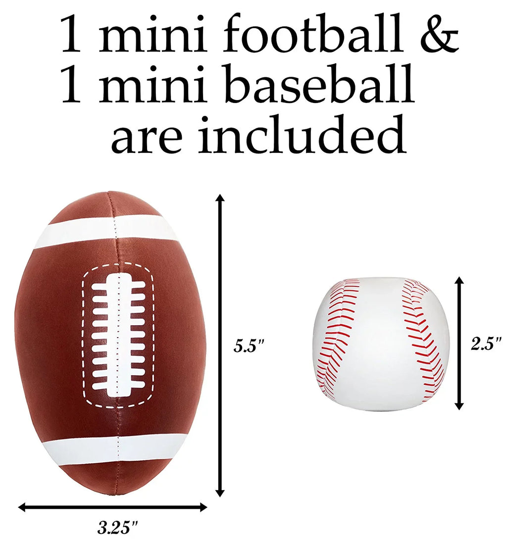 Includes Foot 2nd Target Tall One Target Football Side), Mini on Set - and on and Inflatable Inflatable Sided & Baseball Mini 5 Player Two Baseball side Soft Baseball Catcher a Football one (Football