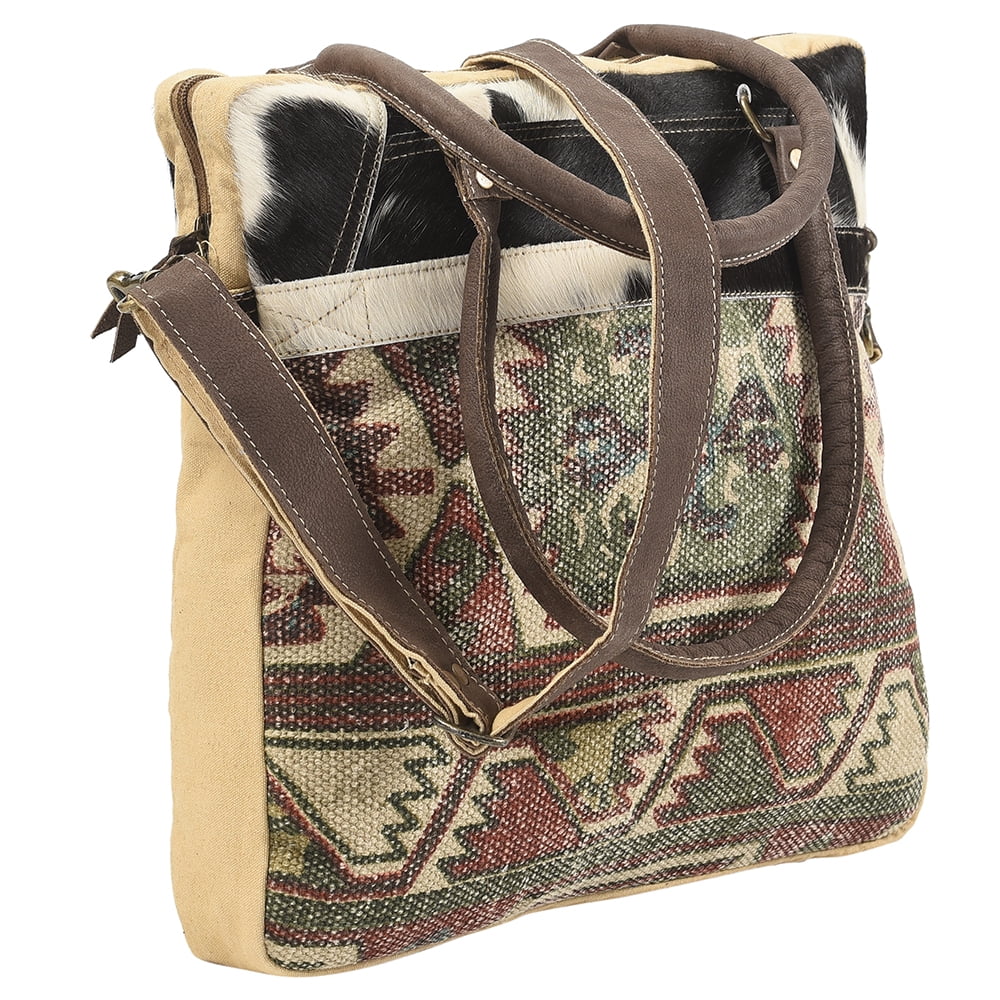 Leather KB110 OHLAY TOTE Hair-on purse Wool Genuine Upcycled handbag women western Canvas Upcycled bag KB