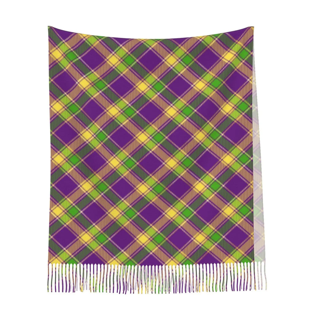 Soft Winter Warm Gras Print Women Cashmere Bingfone Scarf Plaid Mardi Large Wrap Gifts- Feel Elegant For Scarves Shawl Art
