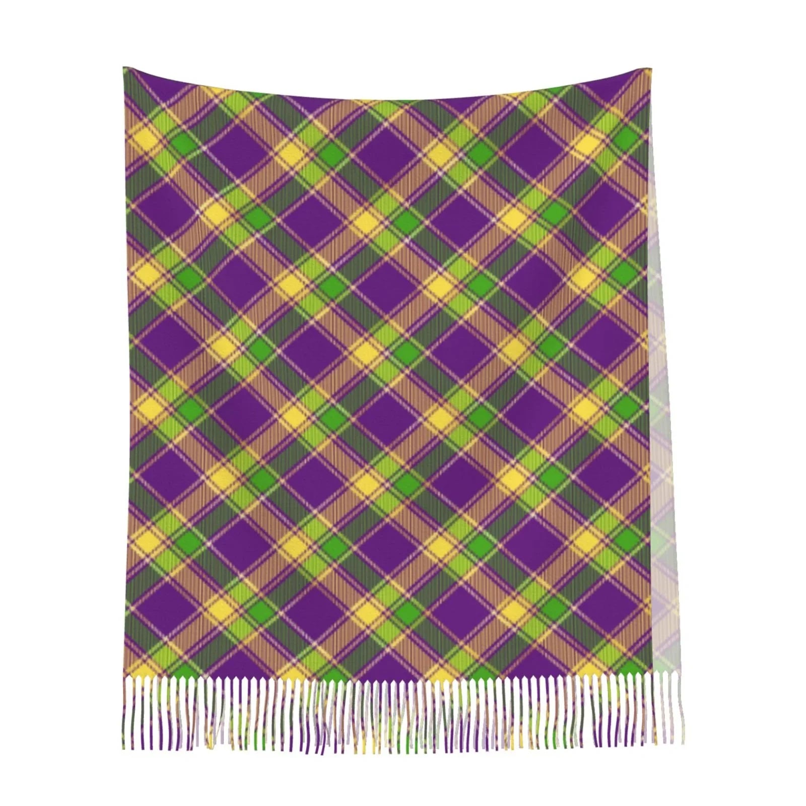 Soft Winter Warm Gras Print Women Cashmere Bingfone Scarf Plaid Mardi Large Wrap Gifts- Feel Elegant For Scarves Shawl Art