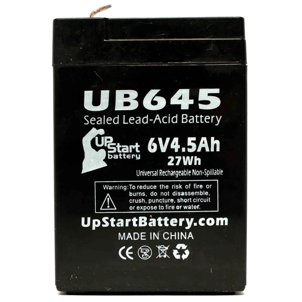 Acid F1 Replacement Battery Includes - (6V, BCPRO to 5x Lead AGM, UB645 850 Terminal, SLA) 10 Universal 4500mAh, Terminal Tripp 4.5Ah, Adapters Lite F1 - Sealed Pack F2 Battery - Compatible