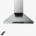 CFM Sensing Gesture Duct, HisoHu 36 Inch Range Kitchen Exhaust Wall Hood, LED Vent Hood Hood Stainless 780 Mount Hoods lights(A02-36") Speed with Ducted/Ductless with 4 Steel Dimmable Convertible