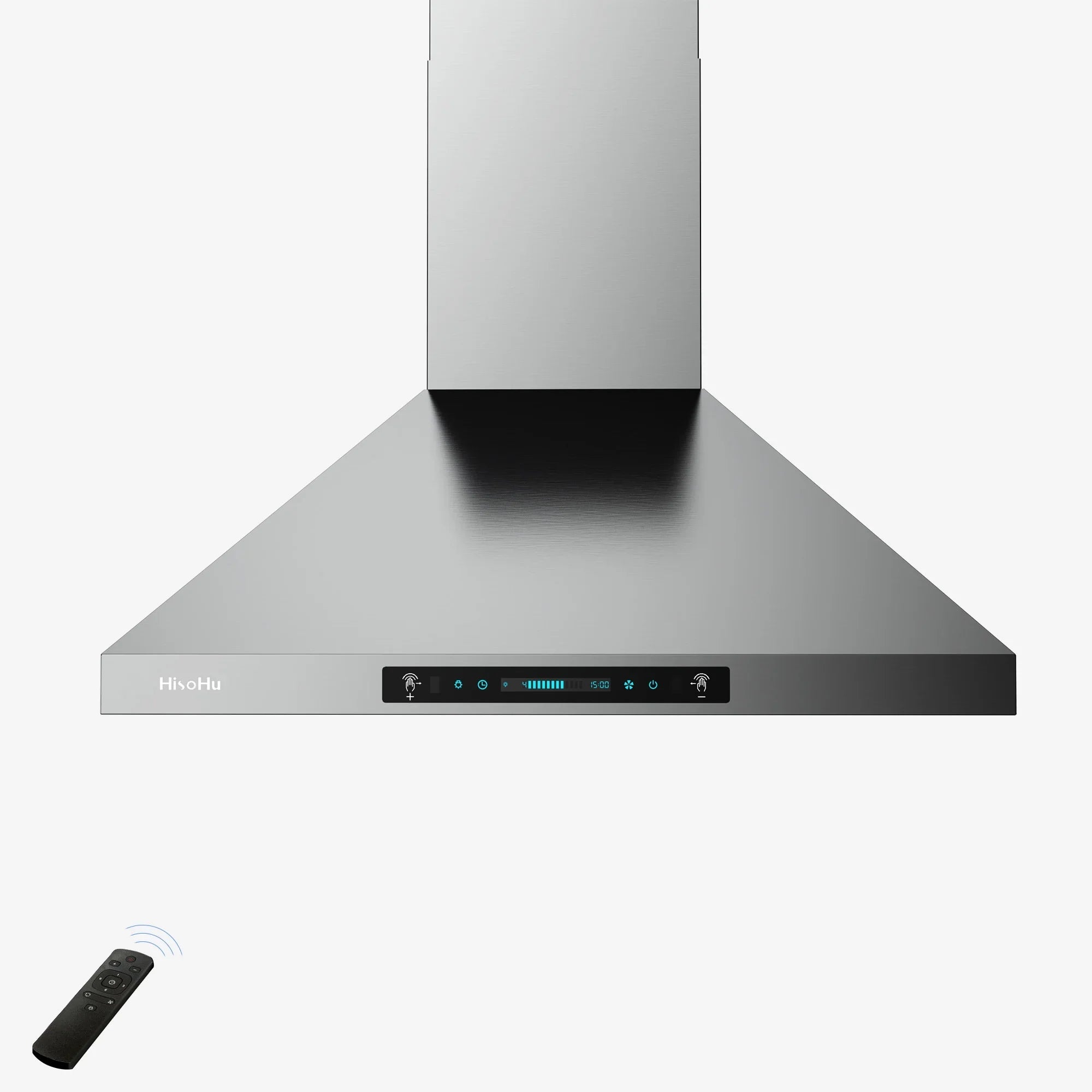CFM Sensing Gesture Duct, HisoHu 36 Inch Range Kitchen Exhaust Wall Hood, LED Vent Hood Hood Stainless 780 Mount Hoods lights(A02-36") Speed with Ducted/Ductless with 4 Steel Dimmable Convertible