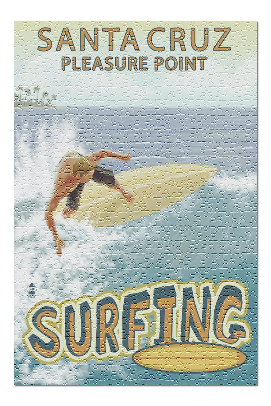 Family, inches, Made Point Piece Adults Jigsaw and Scene Premium Santa Cruz, Puzzle Pleasure USA) in (19x27 500 Surfer California, for