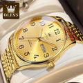 Hombre, Adult Dial Large Gifts Male Wristwatch Arabic Watch Reader Gold Face Winding Reloj Self for Men, Numerals Men Easy Para for OLEVS Waterproof