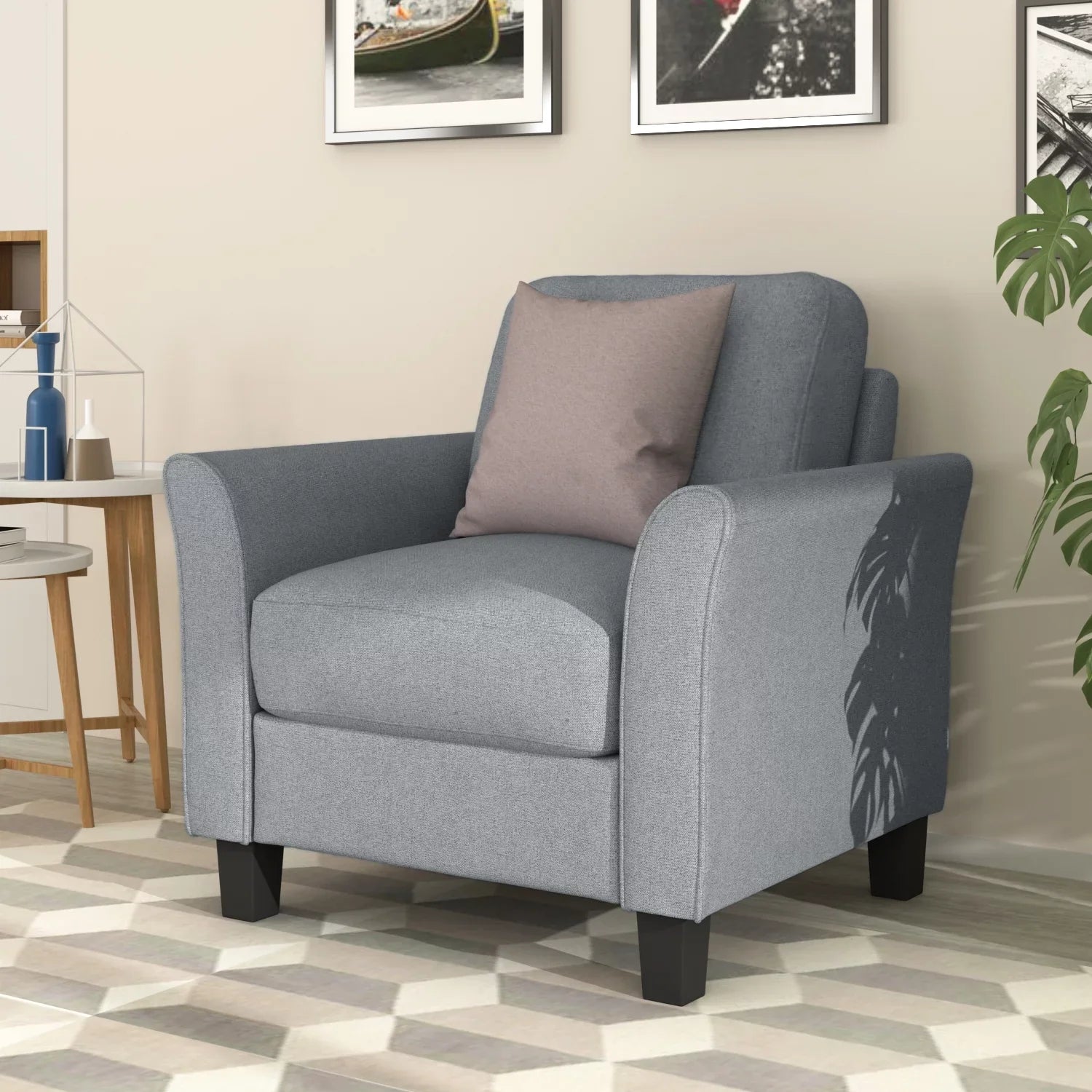 Living and Anself Furniture Room 3-seat (Gray) Sofa chair