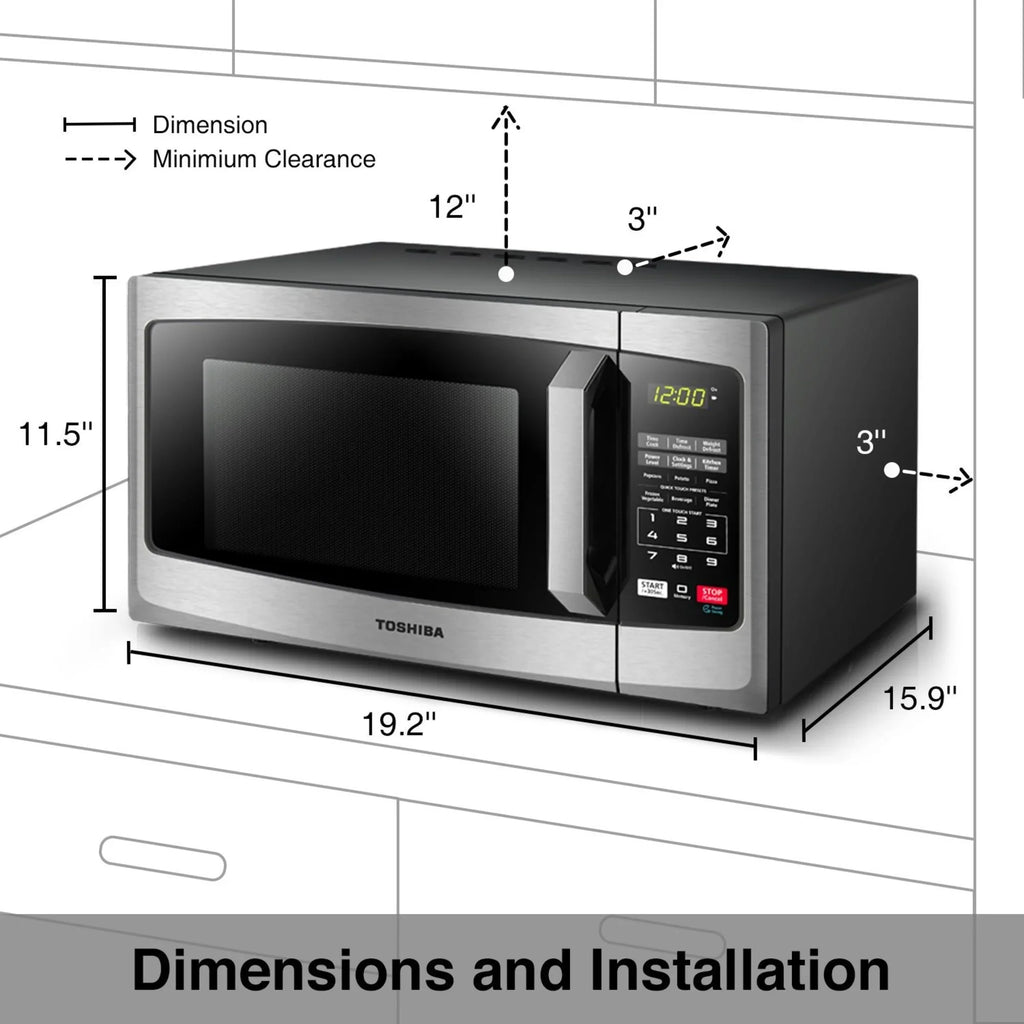 Toshiba ML2-EM25PAESS Stainless Ft. Steel Microwave, Cu. 0.9