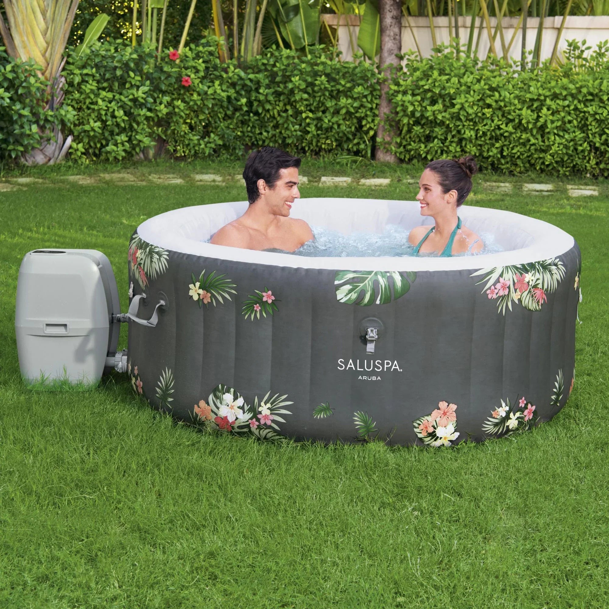 SaluSpa Inflatable Bestway with Canopy Shade Sun SaluSpa Aruba Tub Hot