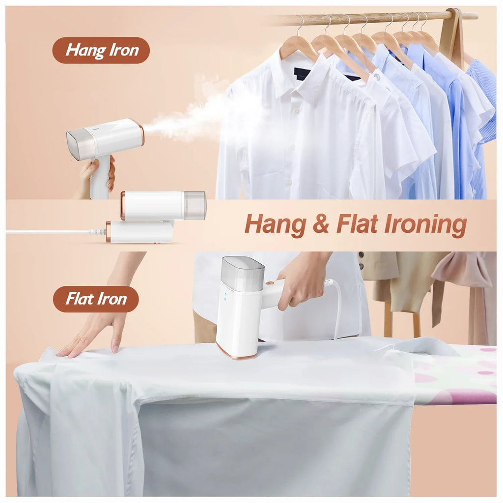 Heat Steamer Brush 1000W with Electric Foldable Travel Clothing Water Steamer Tank, 30S Garments Portable up Wrinkles for White Remover 120ML Handheld iMounTEK