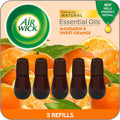 5 Essential Essential Mandarin Oils Refill, Orange, Freshener Mist ct, Wick & Diffuser, Air Sweet Air
