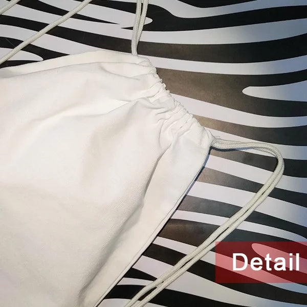Language Mesh Culture Restaurant Shopping Drawstring Canvas Backpack Bag Sense Reusable Common English