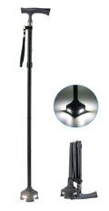 Adjustable Support Cane, Women, Seniors Men, Height Posture Portable Comfortable with Cane LED Folding - Lights Walking Collapsible 8 for Folding Lightweight Standing - and Self Cane,
