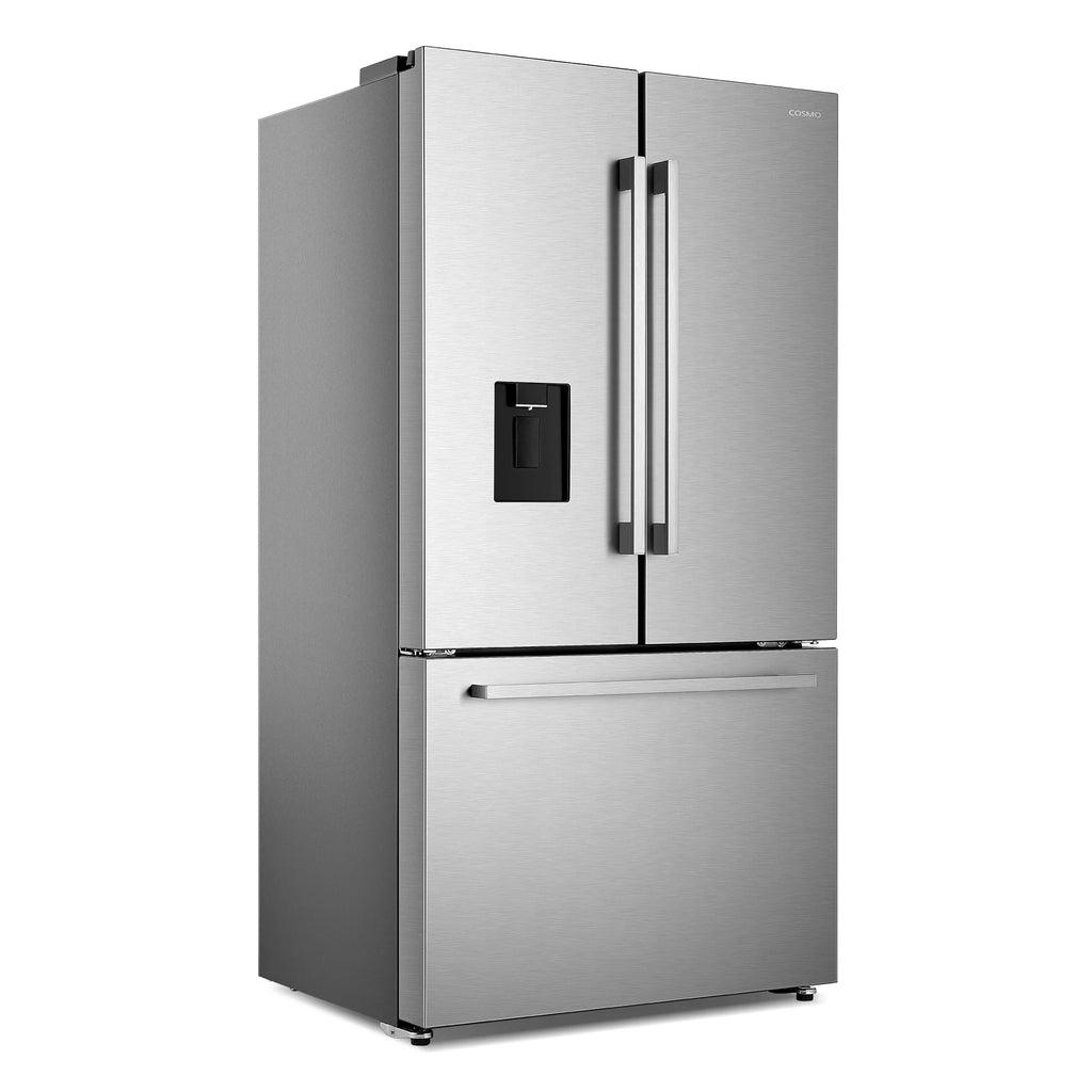 cu. Dispenser French Water 22.4 ft. Refrigerator 3-Door Stainless Door in Steel