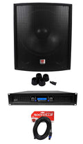 Pro PA Rockville Amplifier+Cable Subwoofer 2-Channel 18" SBG1188 Sub+5000w DJ