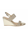 Nisa Wedge Sandals Jewel Mischka Glitter Metallic Badgley Womens