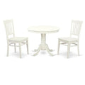 Set 2 East West Solid White - & Table One Linen Wood Seat 3 - Furniture Chairs, Piece Dining