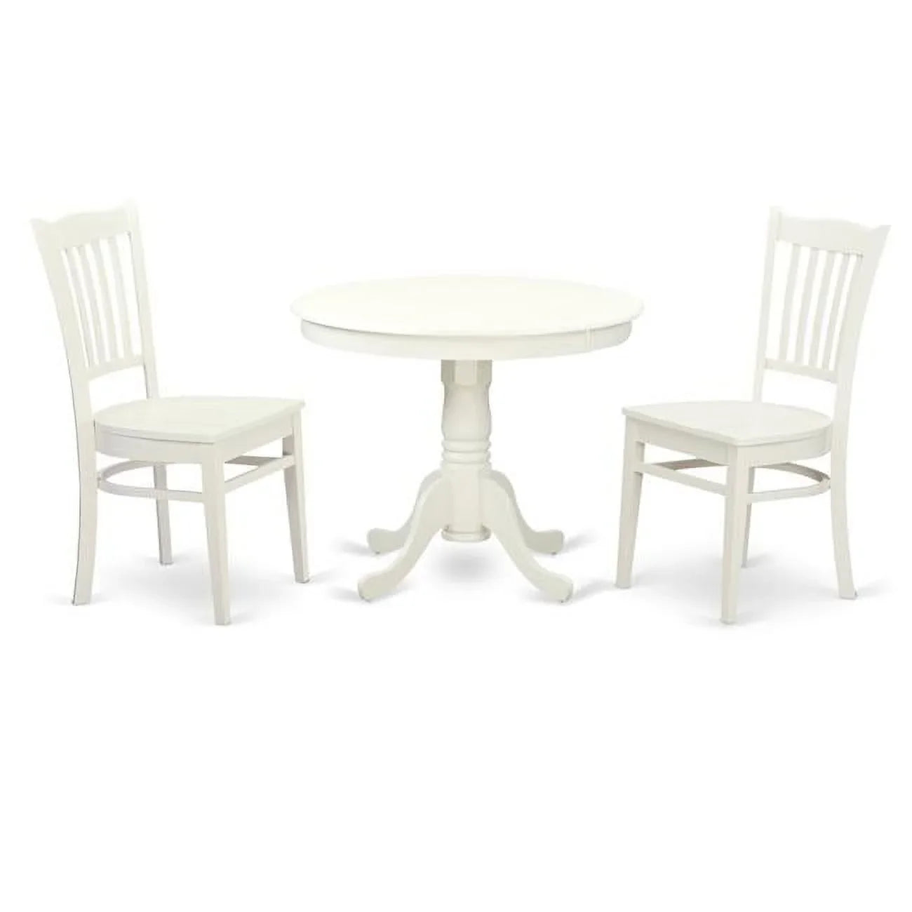 Set 2 East West Solid White - & Table One Linen Wood Seat 3 - Furniture Chairs, Piece Dining