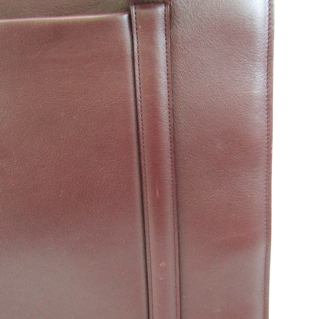 Bag Pre-Owned Tote Cabochon (Good) Cartier Women's Bordeaux Leather