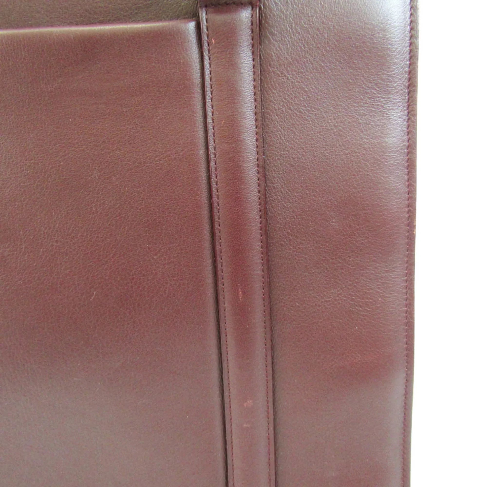 Bag Pre-Owned Tote Cabochon (Good) Cartier Women's Bordeaux Leather