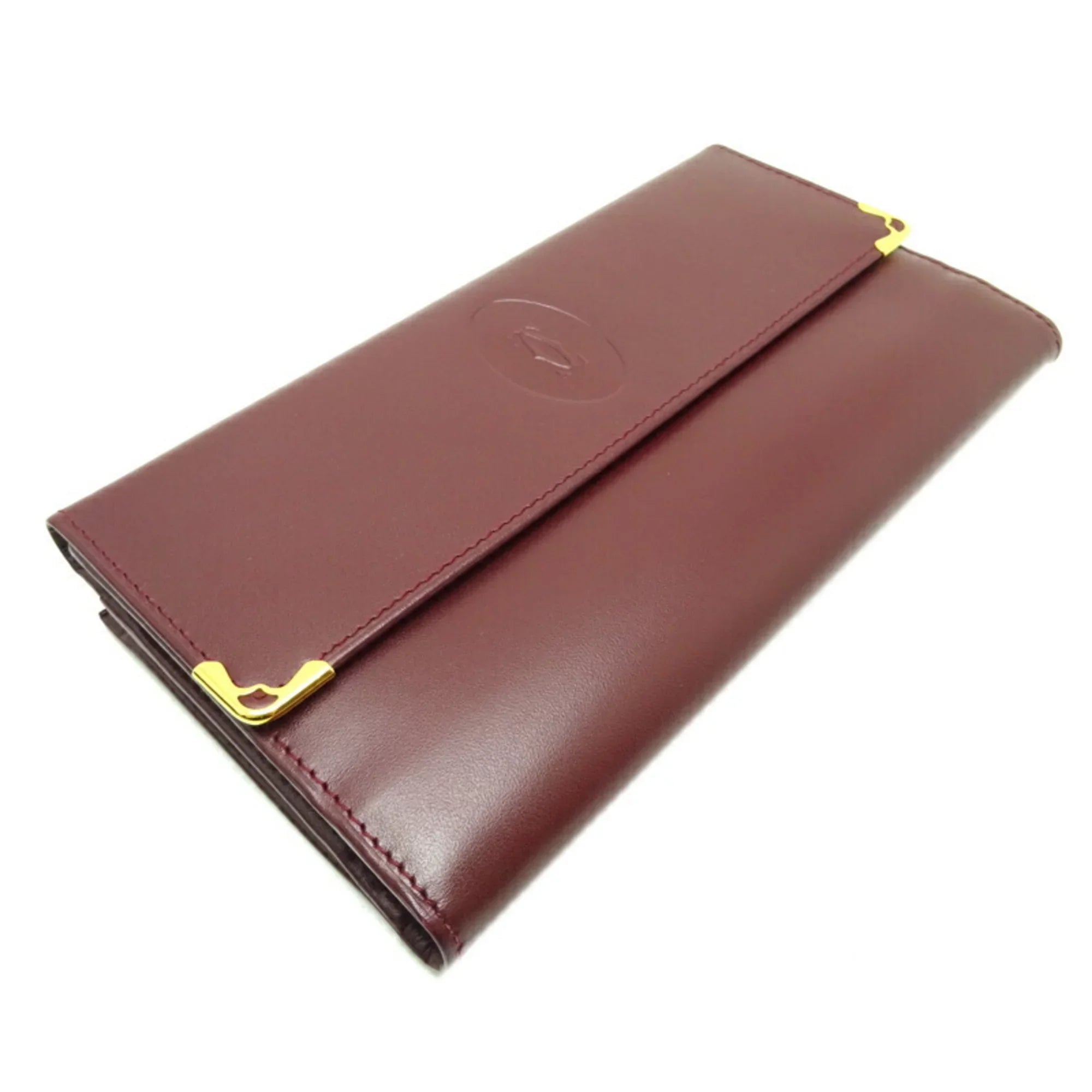 (Good) Women's Mastline Bordeaux (Red) Wallet Cartier Pre-Owned Long Leather
