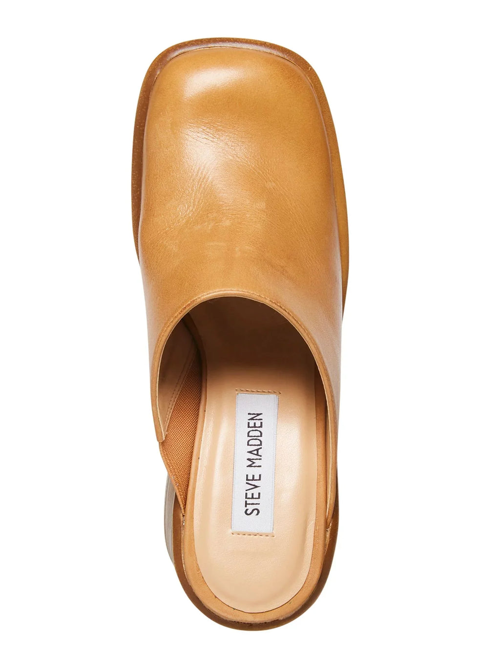 Brown Goring Flirtie Leather MADDEN Platform 1" Womens On Clogs Padded Square 8.5 Block Slip Toe Shoes M STEVE Heel