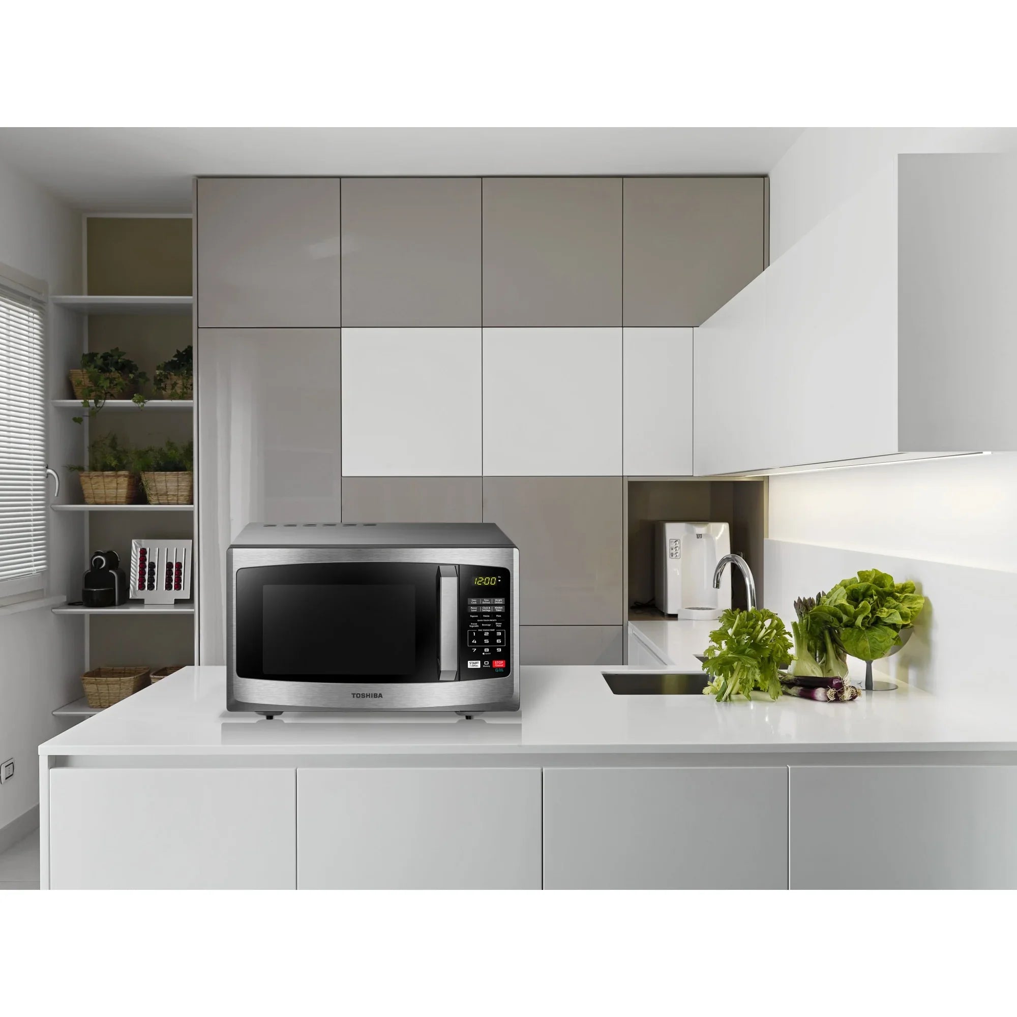 Toshiba ML2-EM25PAESS Stainless Ft. Steel Microwave, Cu. 0.9
