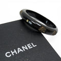 Women's Black/Beige Coco Wood Camellia Bracelet Pre-Owned Mark CHANEL Bangle (Good)