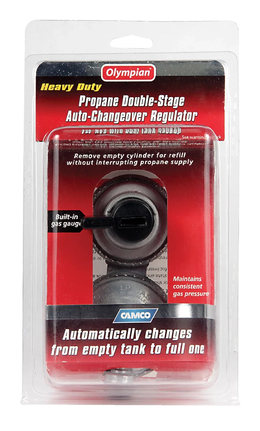 '- Camco Auto-Changeover Regulator Double-Stage Multicolor RV (59007) for Propane