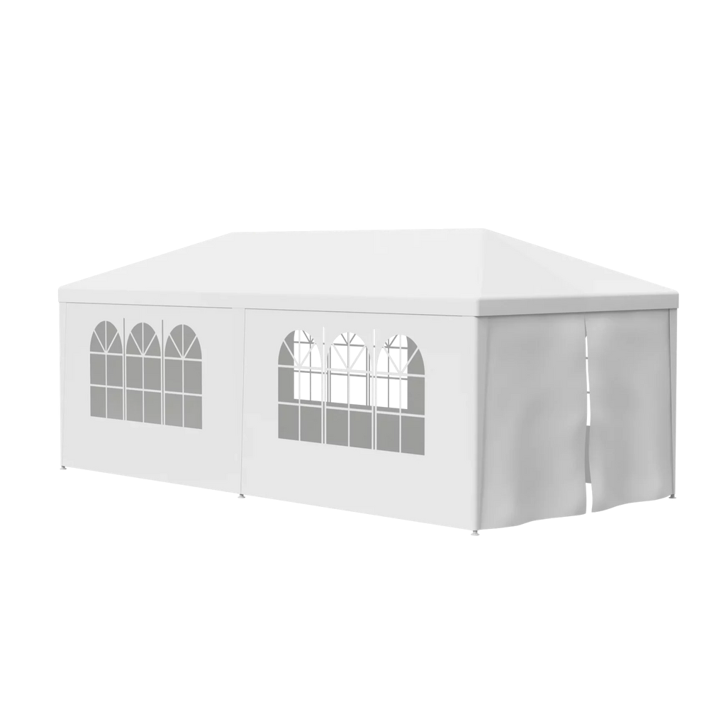 10'x20' Walls, Party Outdoor 8.00, White Canopies Event Side Tent Gazebo Zeny Pavilion 6 Wedding Canopy with