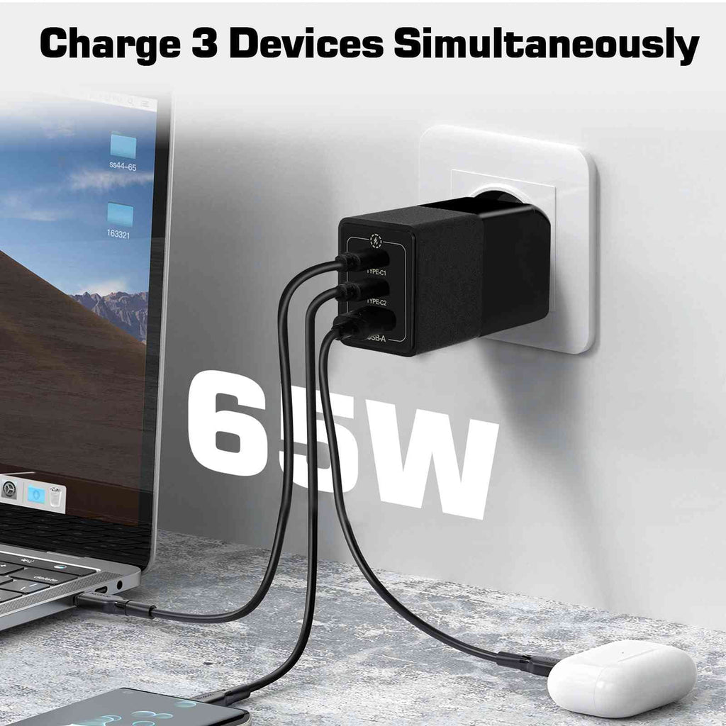 iPhone, Google USB Galaxy, Pro/S59, Samsung with Plus/S96 Doogee Dual Steam Travel Charger & USB-C Pixel, Fast Deck MacBook, UrbanX Ports 65W Pro/S58 3 S86/S88 Compatible Charging with High-Speed