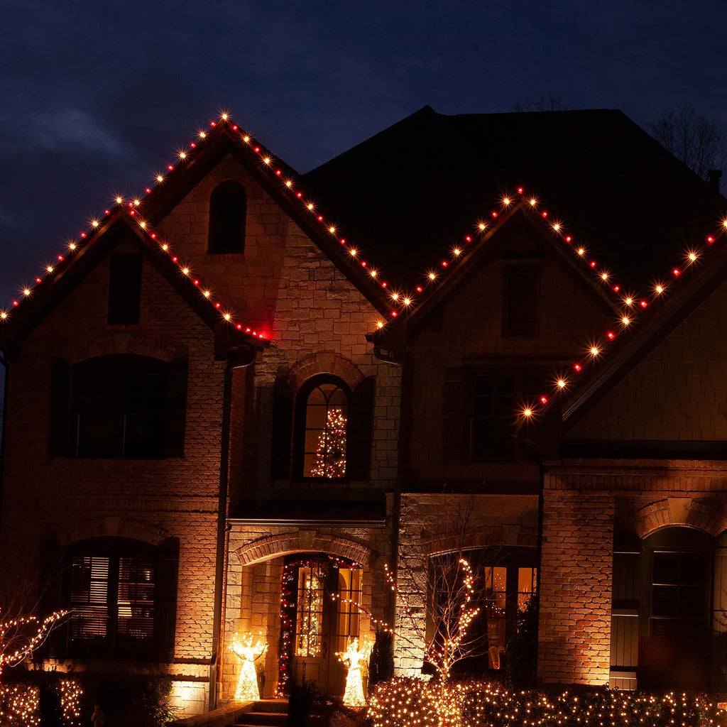 ft Wintergreen Indoor-Outdoor Lights, Christmas C9 Commercial Lighting Red/Clear 50 50 String Lights,